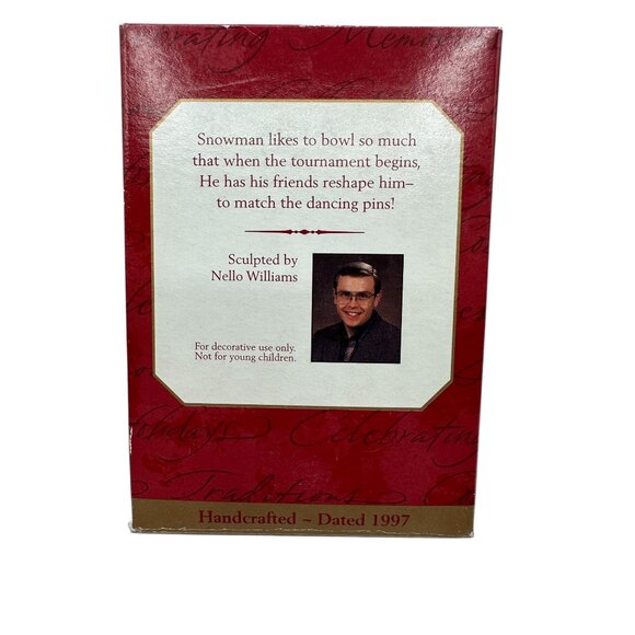 Vintage Hallmark 1997 Keepsake Ornament Snow Bowling Pin Snowman QX6395 - Picture 2 of 8